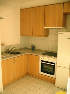 A Riverside apartmanban kiadó egy 46m2-es amerikai konyhás, nagy erkélyes lakás. 